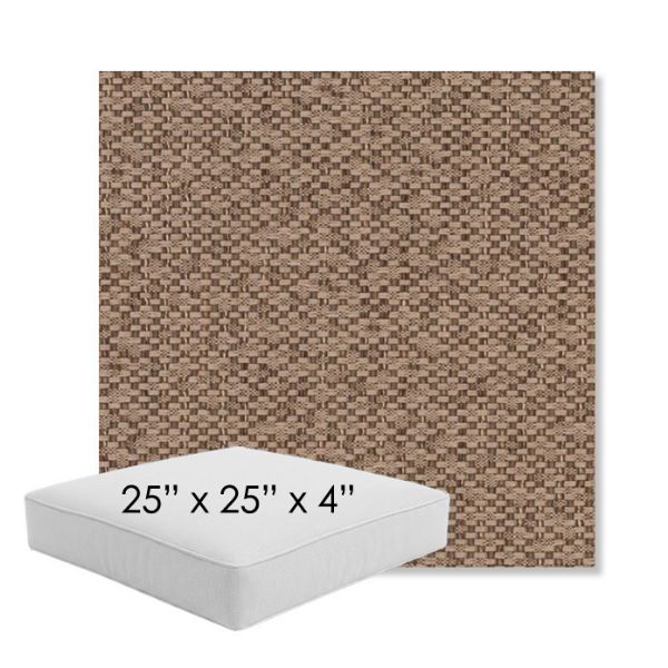 Picture of Dumont Taupe | 25" x 25" x 4" Square Outdoor Cushion - Sunbrella© Fabric