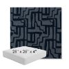 Picture of Escher Indigo | 25" x 25" x 4" Square Outdoor Cushion - Sunbrella© Fabric