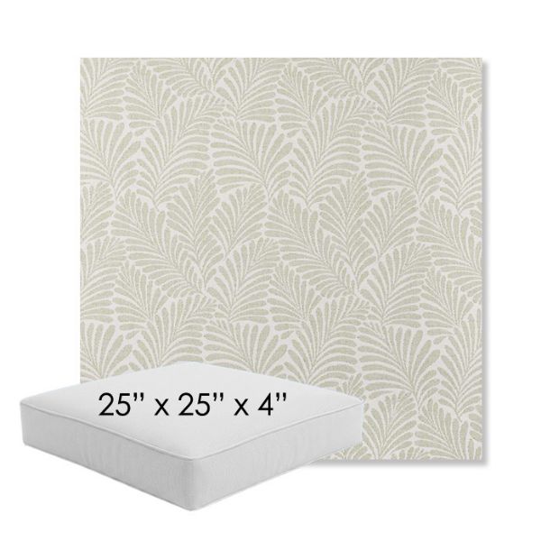 Picture of Frond Spring | 25" x 25" x 4" Square Outdoor Cushion - Sunbrella© Fabric