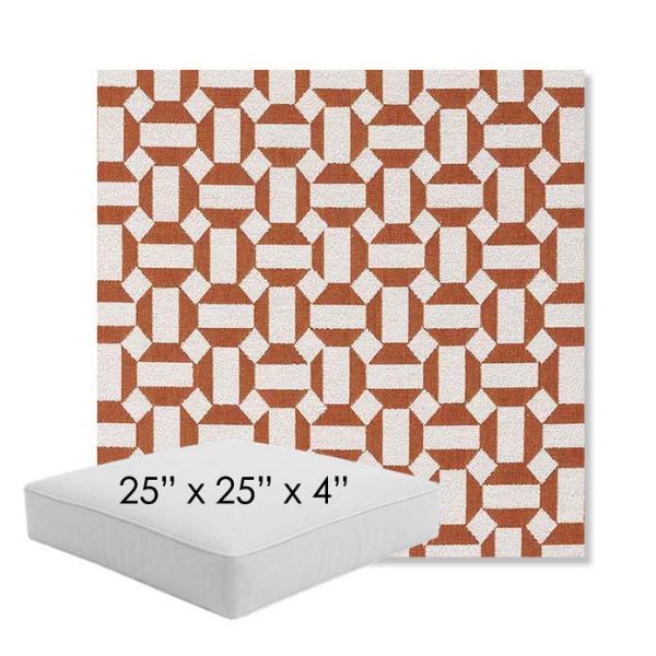 Picture of Hoopla Tobiko | 25" x 25" x 4" Square Outdoor Cushion - Sunbrella© Fabric