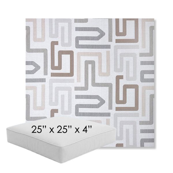 Picture of Labyrinth Cloud | 25" x 25" x 4" Square Outdoor Cushion - Sunbrella© Fabric