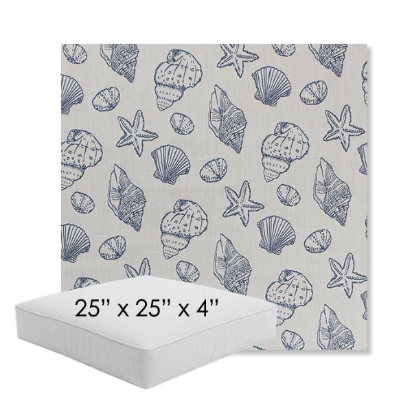 Picture of Nantucket Atlantis | 25" x 25" x 4" Square Outdoor Cushion - Sunbrella© Fabric