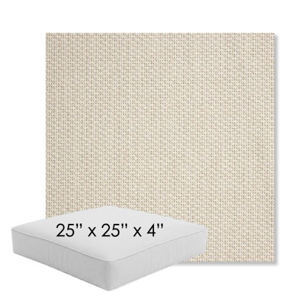 Picture of Tailored Snow | 25" x 25" x 4" Square Outdoor Cushion - Sunbrella© Fabric