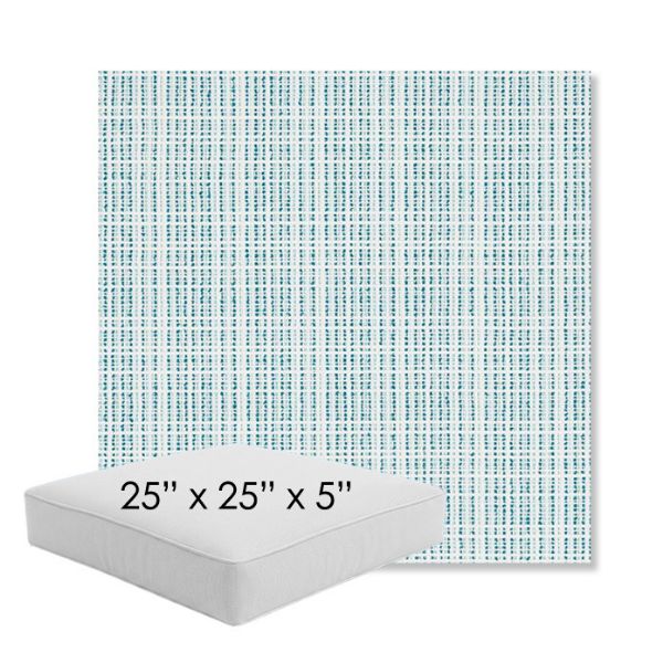 Picture of Benson Lagoon | 25" x 25" x 5" Square Outdoor Cushion - Sunbrella© Fabric