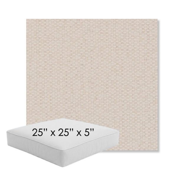 Picture of Dumont Cream | 25" x 25" x 5" Square Outdoor Cushion - Sunbrella© Fabric