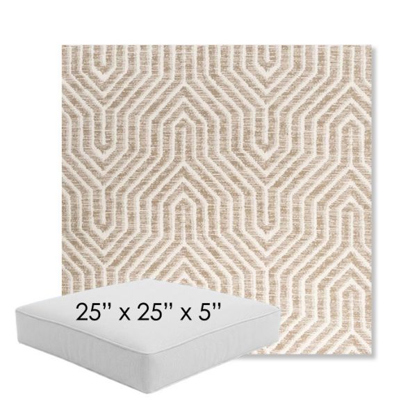 Picture of Etna Dune | 25" x 25" x 5" Square Outdoor Cushion - Sunbrella© Fabric