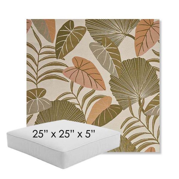 Picture of Fernie Mimosa | 25" x 25" x 5" Square Outdoor Cushion - Sunbrella© Fabric
