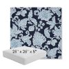 Picture of Floral Song Navy | 25" x 25" x 5" Square Outdoor Cushion - Sunbrella© Fabric