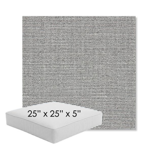 Picture of Kudos Newsprint | 25" x 25" x 5" Square Outdoor Cushion - Sunbrella© Fabric