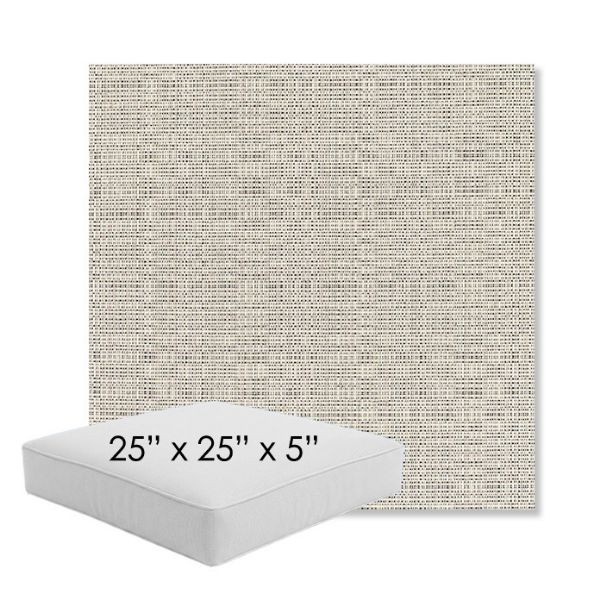 Picture of Linen Silver | 25" x 25" x 5" Square Outdoor Cushion - Sunbrella© Fabric