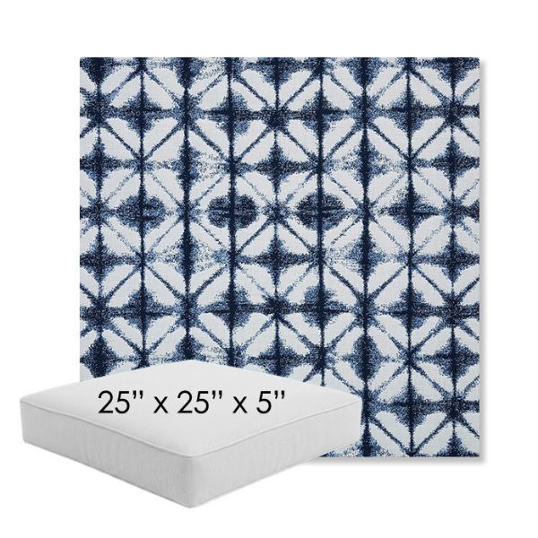 Picture of Midori Indigo | 25" x 25" x 5" Square Outdoor Cushion - Sunbrella© Fabric