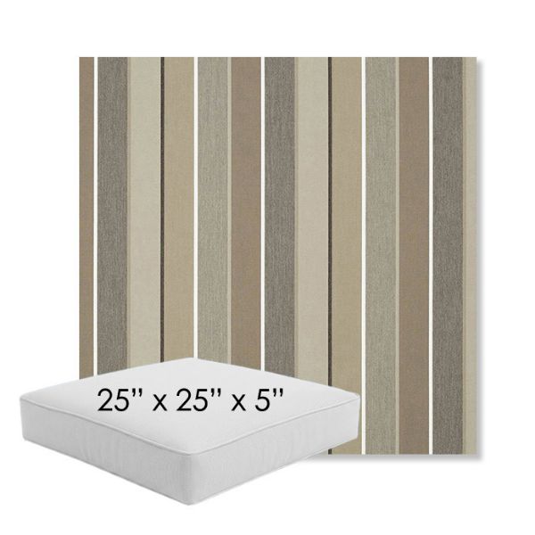 Picture of Milano Char | 25" x 25" x 5" Square Outdoor Cushion - Sunbrella© Fabric