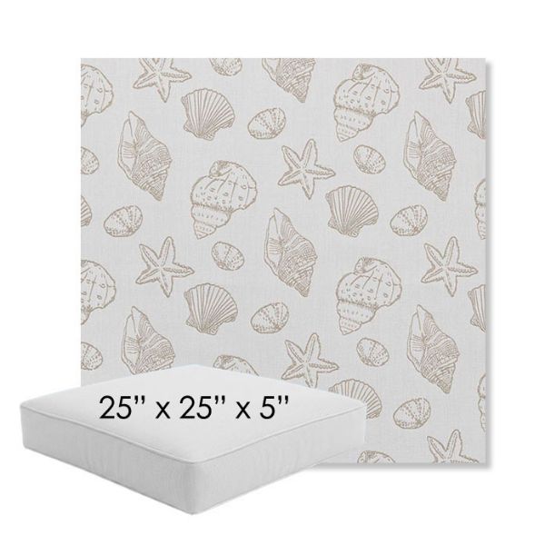 Picture of Nantucket Suntan | 25" x 25" x 5" Square Outdoor Cushion - Sunbrella© Fabric