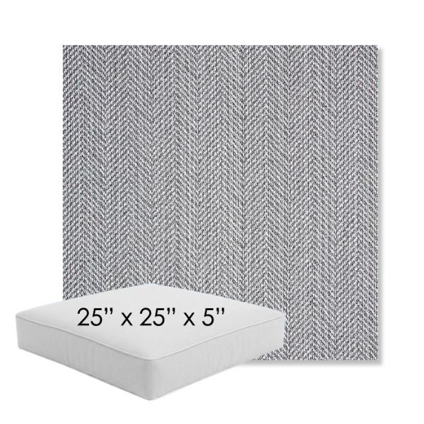 Picture of Posh Graphite | 25" x 25" x 5" Square Outdoor Cushion - Sunbrella© Fabric