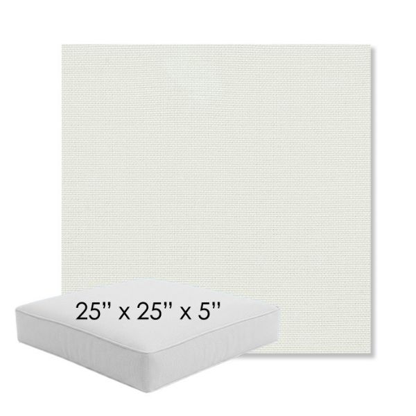 Picture of Sailcloth Salt | 25" x 25" x 5" Square Outdoor Cushion - Sunbrella© Fabric