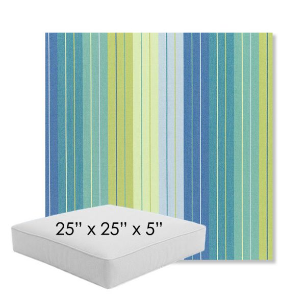 Picture of Seville Seaside | 25" x 25" x 5" Square Outdoor Cushion - Sunbrella© Fabric