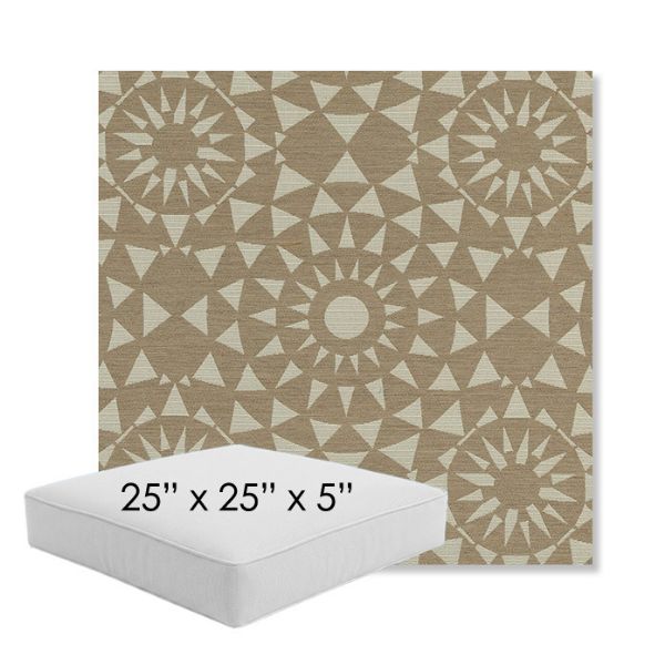 Picture of Sundial Sandcastle | 25" x 25" x 5" Square Outdoor Cushion - Sunbrella© Fabric