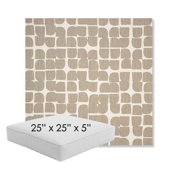 Picture of Toggle Driftwood | 25" x 25" x 5" Square Outdoor Cushion - Sunbrella© Fabric