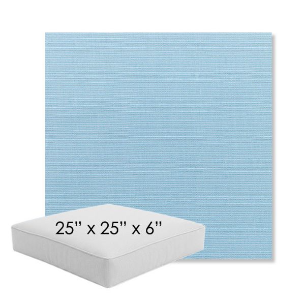 Picture of Canvas Air Blue | 25" x 25" x 6" Square Outdoor Cushion - Sunbrella© Fabric
