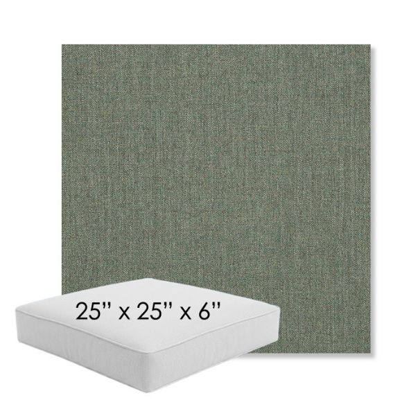 Picture of Cast Sage | 25" x 25" x 6" Square Outdoor Cushion - Sunbrella© Fabric