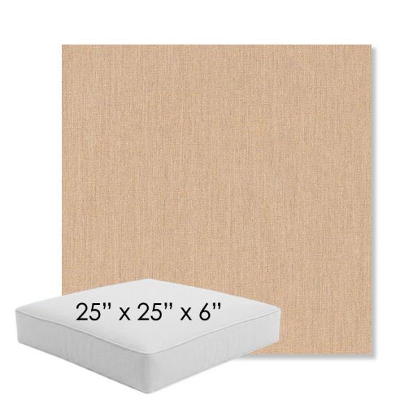 Picture of Cast Sand | 25" x 25" x 6" Square Outdoor Cushion - Sunbrella© Fabric