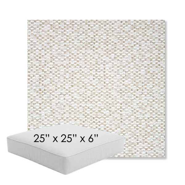 Picture of Dumont Stucco | 25" x 25" x 6" Square Outdoor Cushion - Sunbrella© Fabric