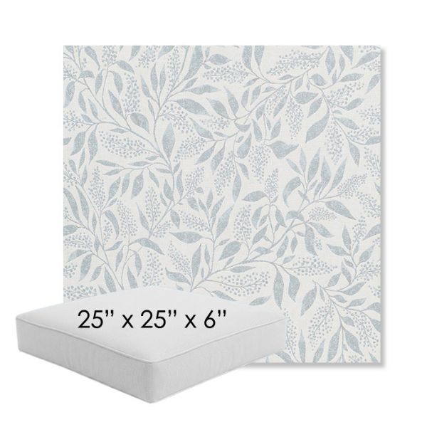 Picture of Exquisite Mist | 25" x 25" x 6" Square Outdoor Cushion - Sunbrella© Fabric