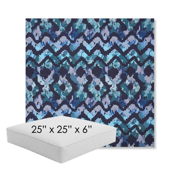Picture of Inga Waterscape | 25" x 25" x 6" Square Outdoor Cushion - Sunbrella© Fabric