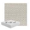 Picture of Linen Silver | 25" x 25" x 6" Square Outdoor Cushion - Sunbrella© Fabric