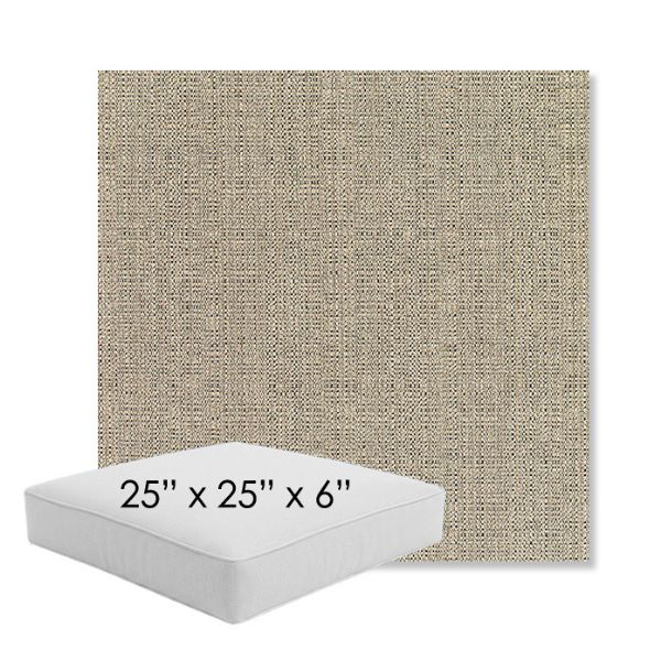 Picture of Linen Stone | 25" x 25" x 6" Square Outdoor Cushion - Sunbrella© Fabric