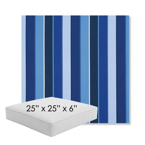 Picture of Milano Cobalt | 25" x 25" x 6" Square Outdoor Cushion - Sunbrella© Fabric