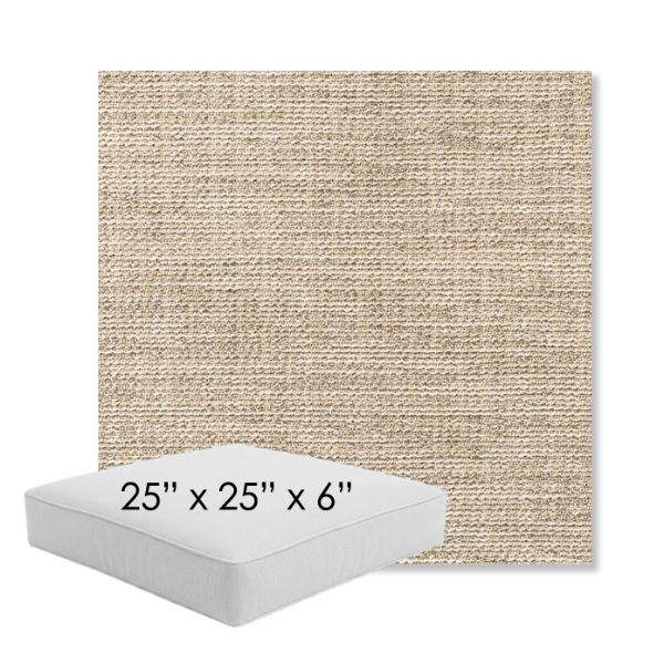 Picture of Momento Parchment | 25" x 25" x 6" Square Outdoor Cushion - Sunbrella© Fabric
