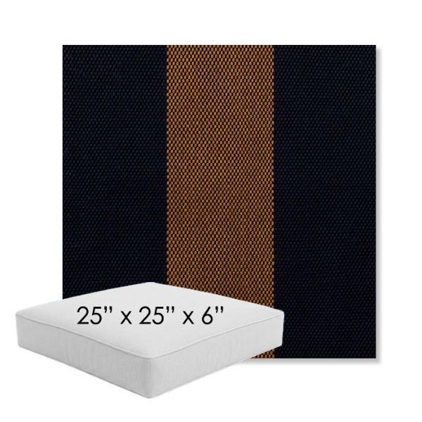Picture of Rothko Bourbon Blue | 25" x 25" x 6" Square Outdoor Cushion - Sunbrella© Fabric