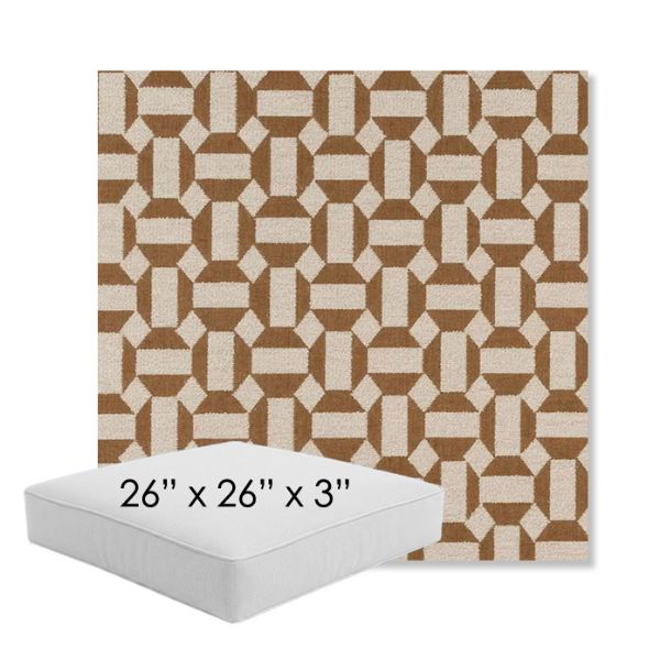 Picture of Assemble Teak | 26" x 26" x 3" Square Outdoor Cushion - Sunbrella© Fabric