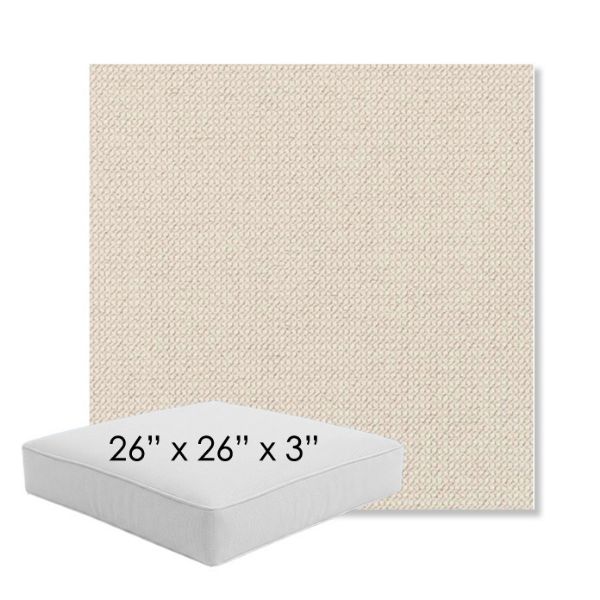 Picture of Charmer Parchment | 26" x 26" x 3" Square Outdoor Cushion - Sunbrella© Fabric