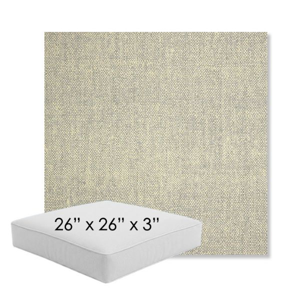 Picture of Chartres Pebble | 26" x 26" x 3" Square Outdoor Cushion - Sunbrella© Fabric