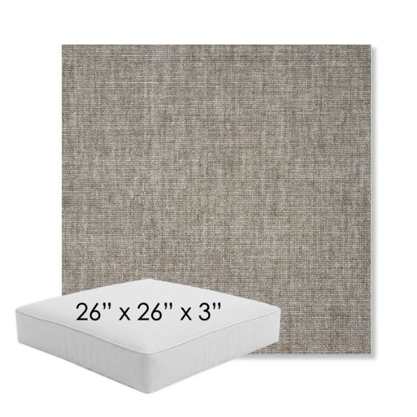 Picture of Crush Ash | 26" x 26" x 3" Square Outdoor Cushion - Sunbrella© Fabric