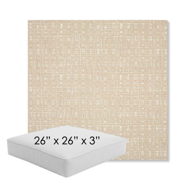 Picture of Embrace Linen | 26" x 26" x 3" Square Outdoor Cushion - Sunbrella© Fabric