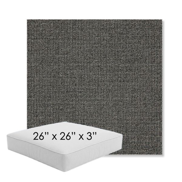 Picture of Kudos Carbon | 26" x 26" x 3" Square Outdoor Cushion - Sunbrella© Fabric