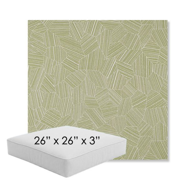 Picture of Leaf Structure Aloe | 26" x 26" x 3" Square Outdoor Cushion - Sunbrella© Fabric