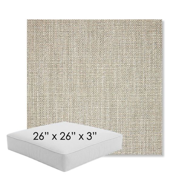 Picture of Linville Oyster | 26" x 26" x 3" Square Outdoor Cushion - Sunbrella© Fabric