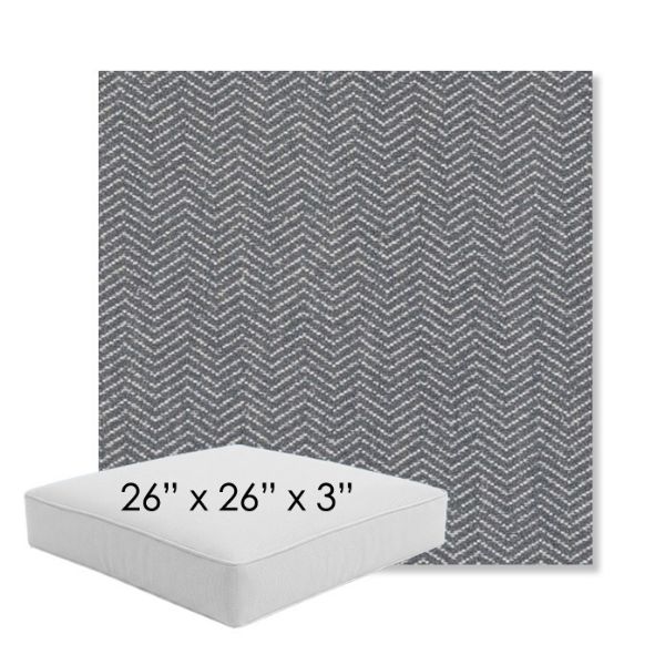 Picture of Odette Slate | 26" x 26" x 3" Square Outdoor Cushion - Sunbrella© Fabric