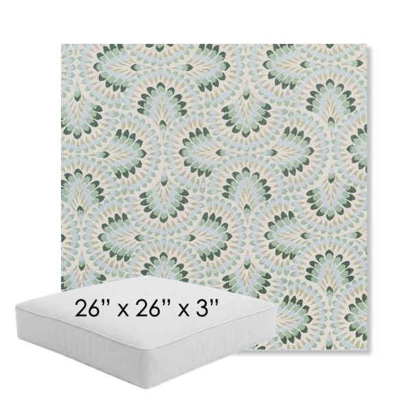 Picture of Plume Spring | 26" x 26" x 3" Square Outdoor Cushion - Sunbrella© Fabric