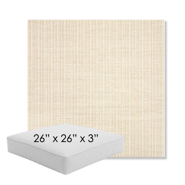 Picture of Proven Flax | 26" x 26" x 3" Square Outdoor Cushion - Sunbrella© Fabric