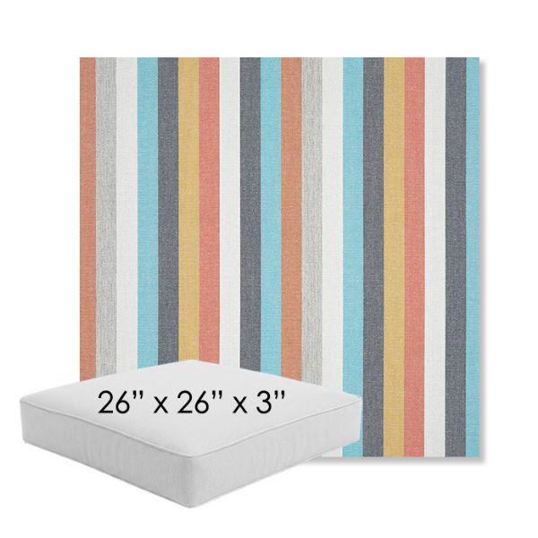 Picture of Surround Sunrise | 26" x 26" x 3" Square Outdoor Cushion - Sunbrella© Fabric