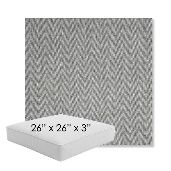 Picture of Switch Silver | 26" x 26" x 3" Square Outdoor Cushion - Sunbrella© Fabric