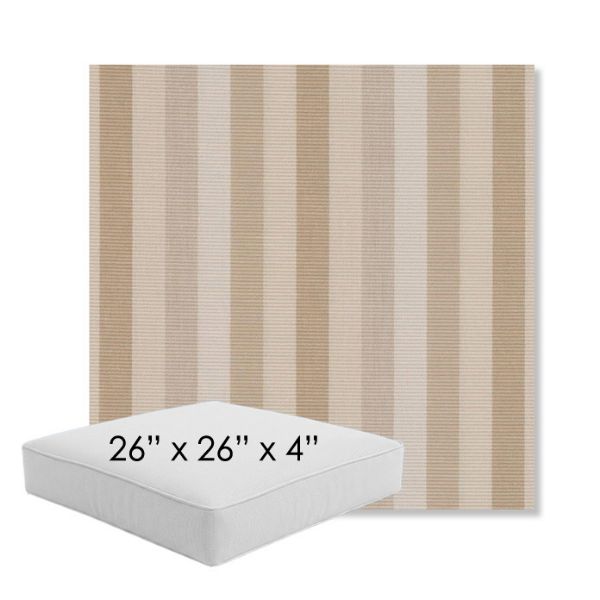 Picture of Entice Linen | 26" x 26" x 4" Square Outdoor Cushion - Sunbrella© Fabric