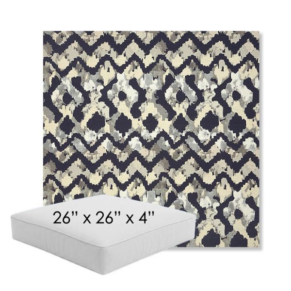 Picture of Inga Midnight | 26" x 26" x 4" Square Outdoor Cushion - Sunbrella© Fabric