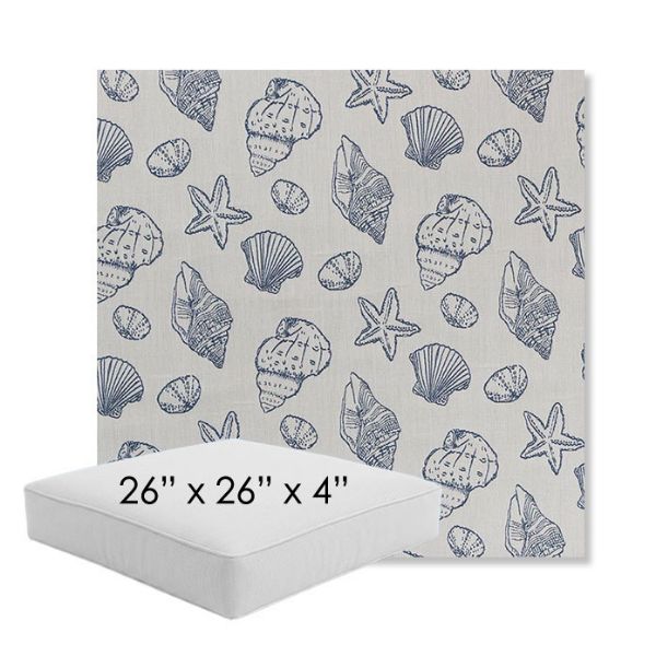 Picture of Nantucket Atlantis | 26" x 26" x 4" Square Outdoor Cushion - Sunbrella© Fabric