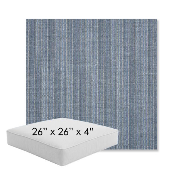 Picture of Proven Denim | 26" x 26" x 4" Square Outdoor Cushion - Sunbrella© Fabric